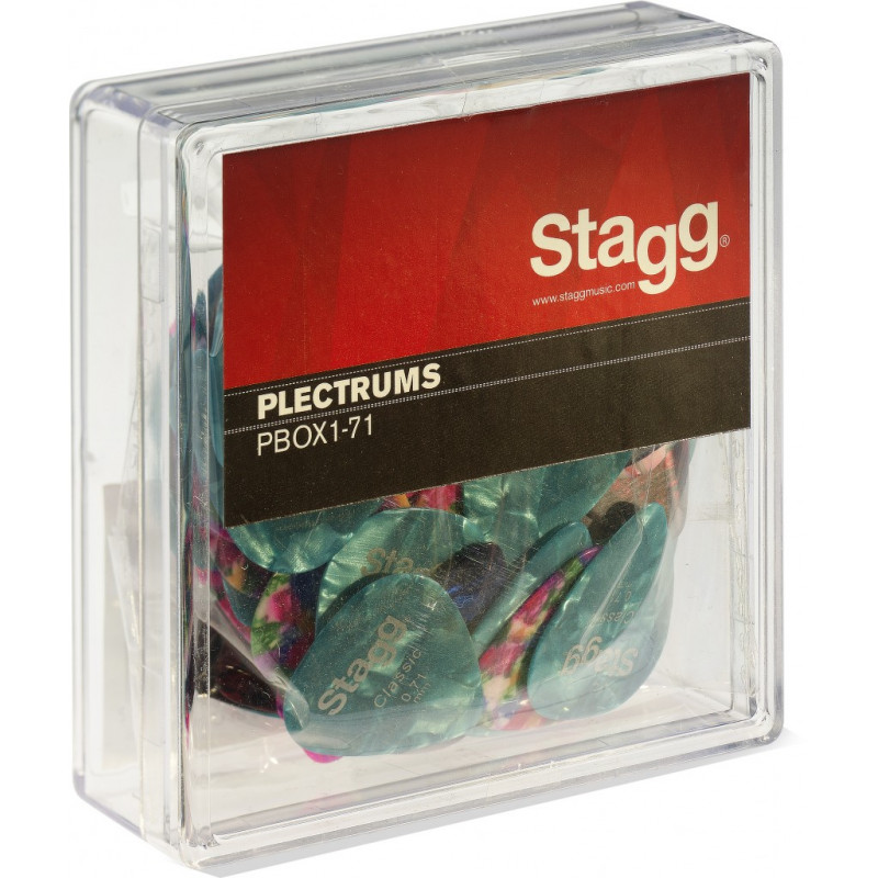 Stagg PBOX1-71 - Boite Plectres 100pcs, 0.71 Mm