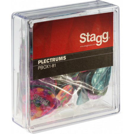 Stagg PBOX1-81 - Boite Plectres 100pcs, 0.81 Mm