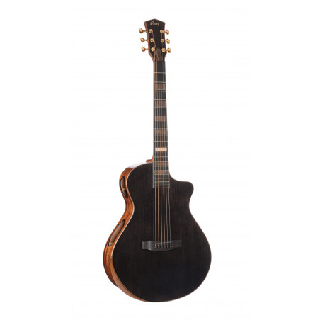 Cort MODERN BLACK - Guitare électro-acoustique - Noir brillant translucide (+ étui)