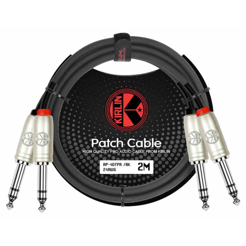 Kirlin AP407-2BK - Câble patch 2 x TRS - 2 x TRS - 2m