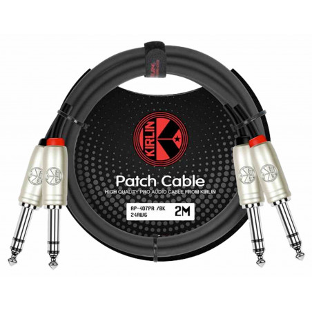 Kirlin AP407-2BK - Câble patch 2 x TRS - 2 x TRS - 2m