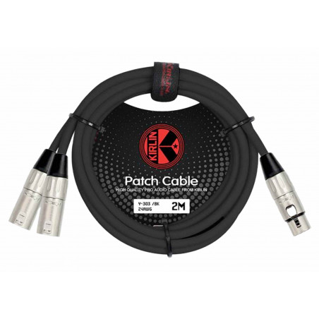 Kirlin Y303-2BK - Câble bretelle XLR femelle - 2 XLR mâles - 2m