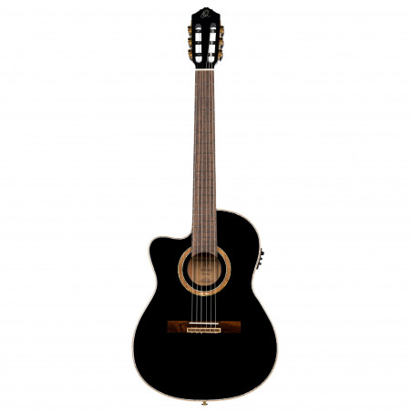 Ortega RCE138-T4BK-L - Guitare électro-classique gaucher - Noir brillant (+ housse)