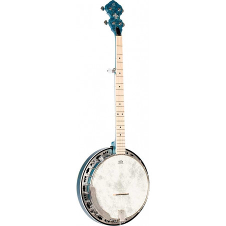 Ortega OBJE400TBL - Banjo 5 cordes - Bleu transparent (+ housse)