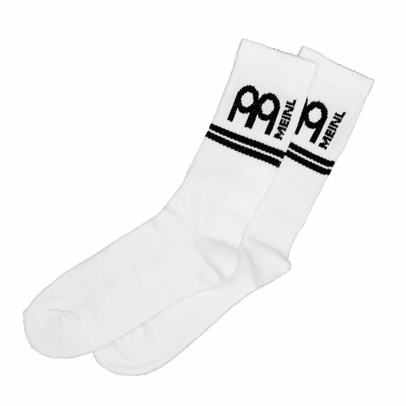 Meinl MEI-SOCKS-WH - Chaussettes blanches logo noir - 40/45