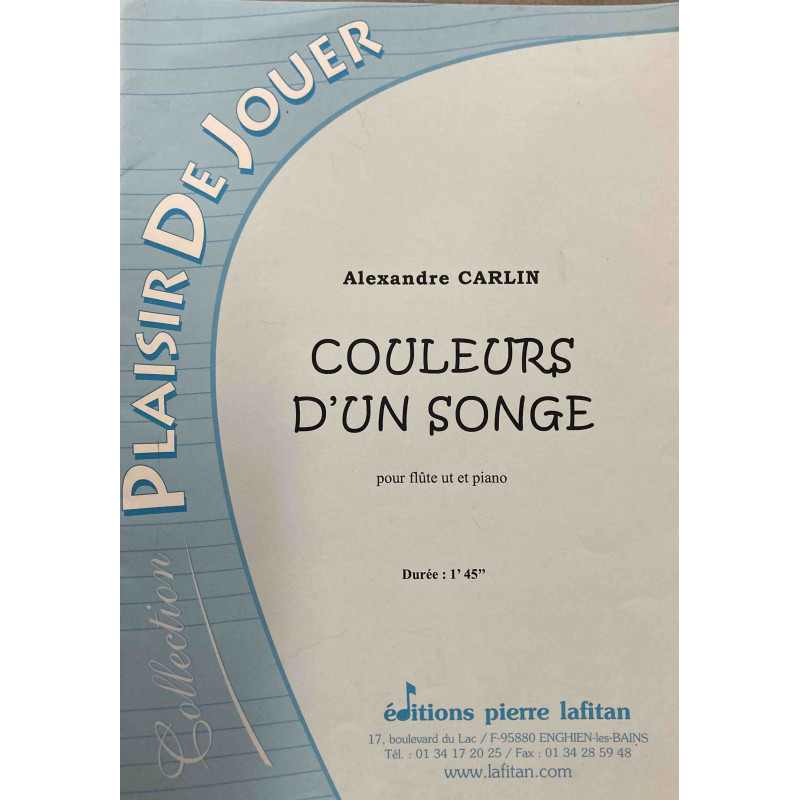 Còuleur d'un songe - Alexandre Carlin - pour flute et piano occasion