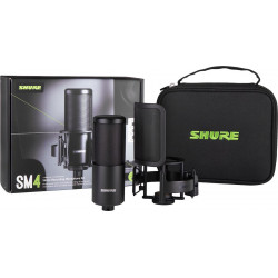 Shure SM4-K-KIT - Micro podcast +avec suspension, anti-pop et mallette