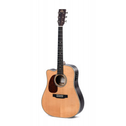 Sigma DTC-28HEL - Guitare électro-acoustique gaucher - Naturel brillant (+ soft case)