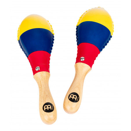 Meinl MSM3CO - Paire de maracas en cuir - Drapeau colombien