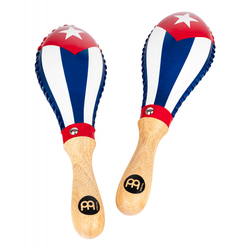 Meinl MSM3CU - Paire de maracas en cuir - Drapeau cubain