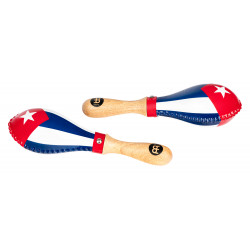 Meinl MSM3CU - Paire de maracas en cuir - Drapeau cubain