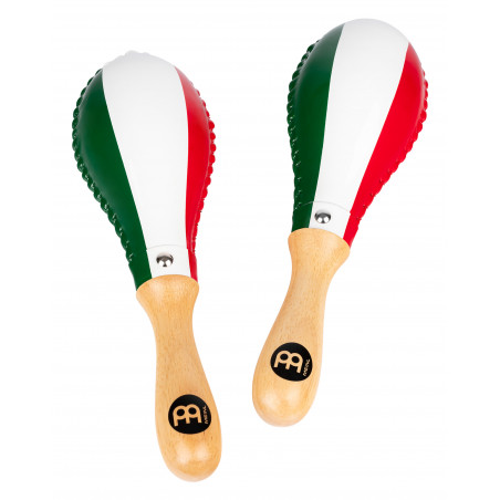 Meinl MSM3MX - Paire de maracas en cuir - Drapeau méxicain