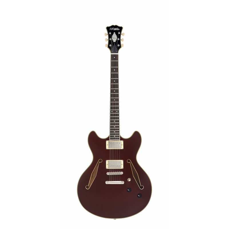 D'Angelico - Guitare Semi-Hollow body Excel DC Tour - Solid Wine (+ housse)