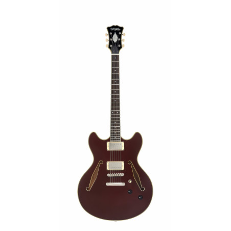 D'Angelico - Guitare Semi-Hollow body Excel DC Tour - Solid Wine (+ housse)