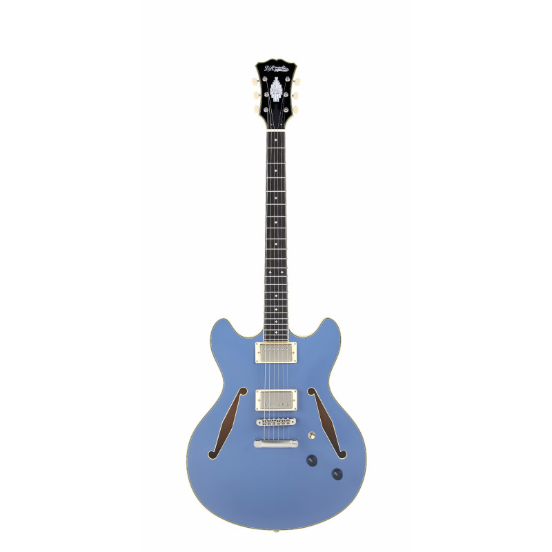 D'Angelico - Guitare Semi-Hollow body Excel DC Tour - Slate Blue (+ housse)