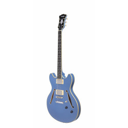 D'Angelico - Guitare Semi-Hollow body Excel DC Tour - Slate Blue (+ housse)