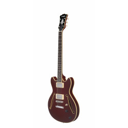 D'Angelico - Guitare Semi-Hollow body Excel Mini DC Tour - Solid Wine (+ housse)