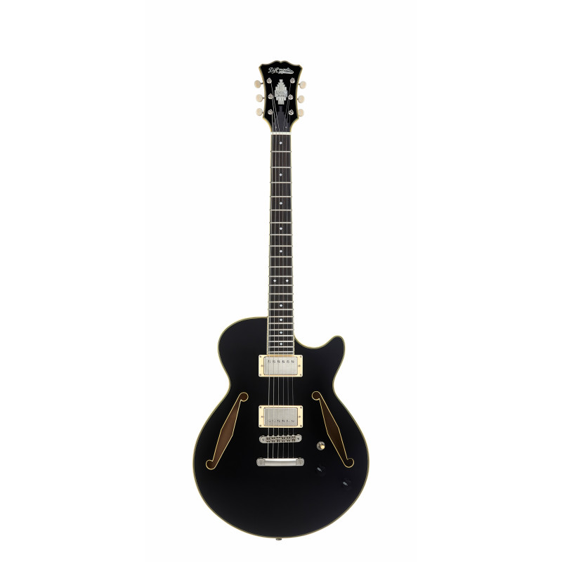 D'Angelico - Guitare Semi-Hollow body Excel SS Tour - Solid Black (+ housse)