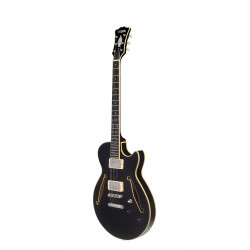 D'Angelico - Guitare Semi-Hollow body Excel SS Tour - Solid Black (+ housse)