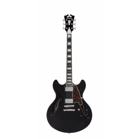 D'Angelico - Guitare Semi-Hollow body Premier DC - Black Flake (+ housse)