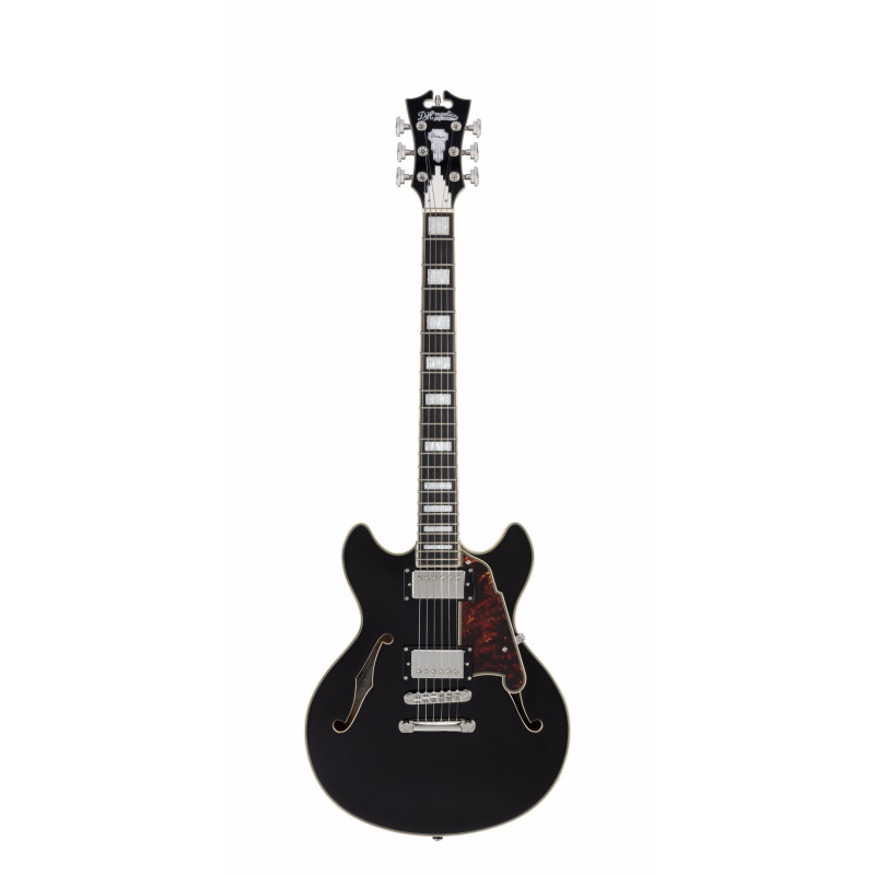 D'Angelico - Guitare Semi-Hollow body Premier Mini DC - Black Flake (+ housse)