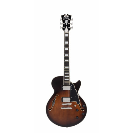 D'Angelico - Guitare Semi-Hollow body Premier SS - Brown Burst (+ housse)