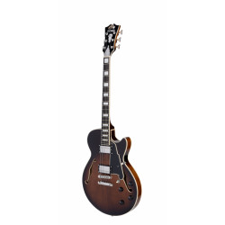 D'Angelico - Guitare Semi-Hollow body Premier SS - Brown Burst (+ housse)