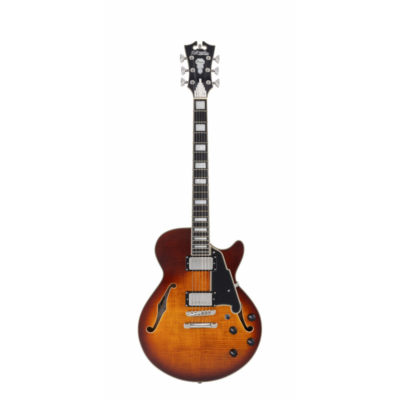 D'Angelico - Guitare Semi-Hollow body Premier SS - Dark Iced Tea Burst (+ housse)