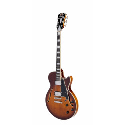 D'Angelico - Guitare Semi-Hollow body Premier SS - Dark Iced Tea Burst (+ housse)