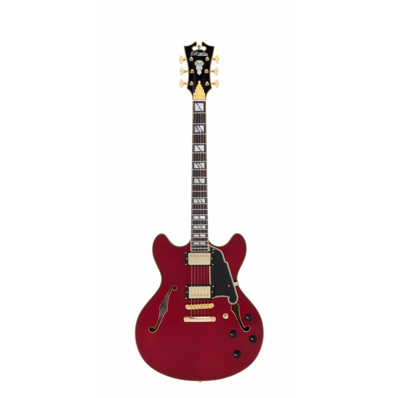 D'Angelico - Guitare Semi-Hollow body Excel DC - Trans Cherry