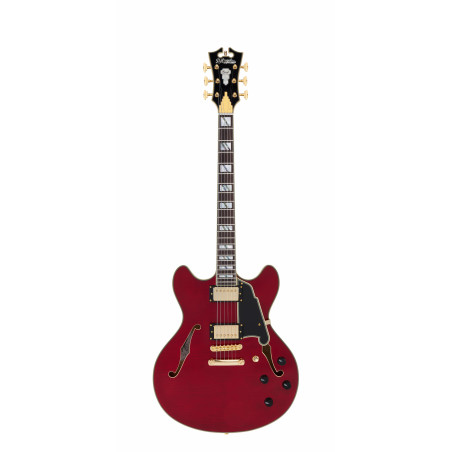 D'Angelico - Guitare Semi-Hollow body Excel DC - Trans Cherry