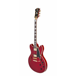 D'Angelico - Guitare Semi-Hollow body Excel DC - Trans Cherry