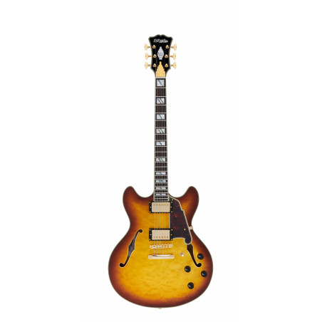 D'Angelico - Guitare Semi-Hollow body Excel DC XT - Iced Tea Burst