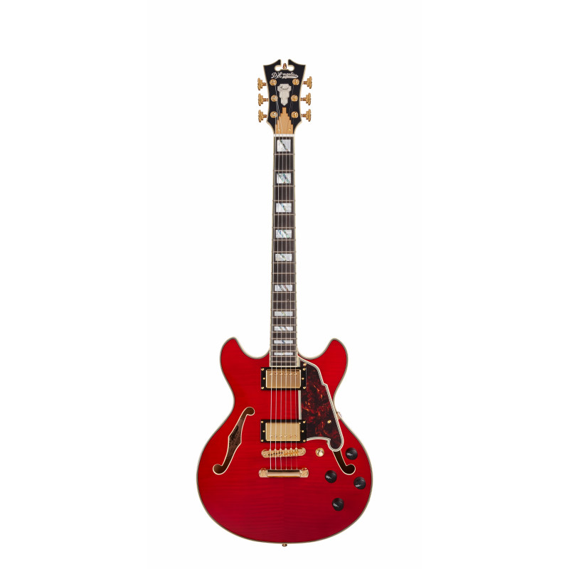 D'Angelico - Guitare Semi-Hollow body Excel Mini DC - Trans Cherry