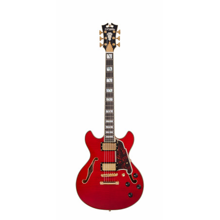 D'Angelico - Guitare Semi-Hollow body Excel Mini DC - Trans Cherry