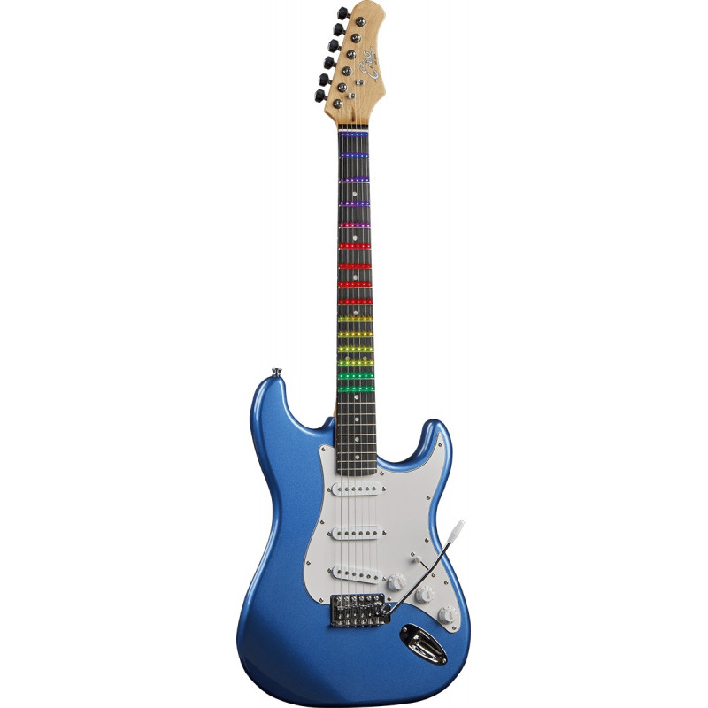 Eko S300BLU-VN - Guitare type strat Visual Note - Metallic Blue