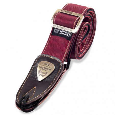 Soldier - Sangle Luxe Jean Tissé Rouge