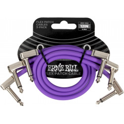 Ernie Ball 6453 - Pack de 3 câbles patch violet - 30cm