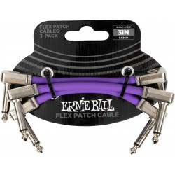 Ernie Ball 6451 - Pack de 3 câbles patch violet - 7,5cm