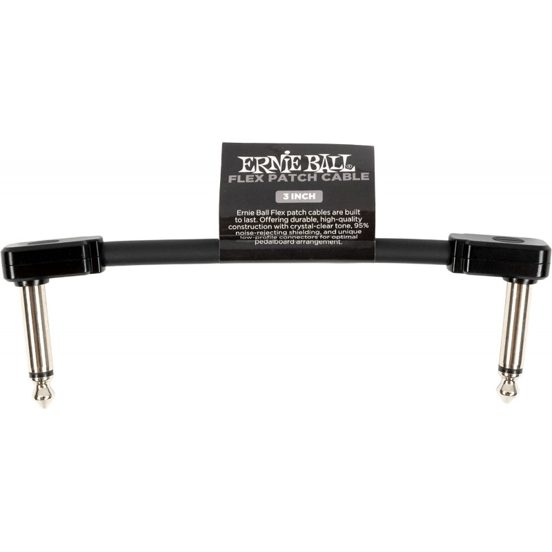 Ernie Ball 6438 - Câble patch Flex noir - 7,5cm